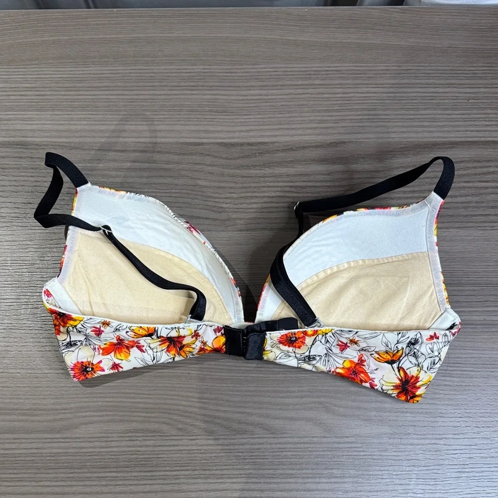 Victoria's Secret Biofit Push-up Floral Bra - Cream, Red, Orange - Picture 3 of 5